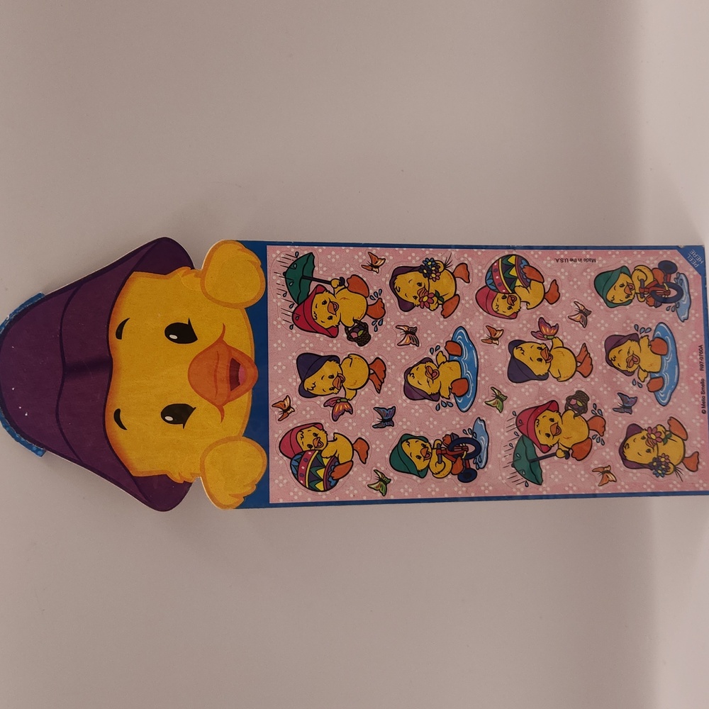 Vintage mello smello yellow chick stickers